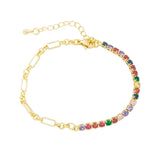 Copper Paperclip Chain Tennis Chain Splicing Bracelets