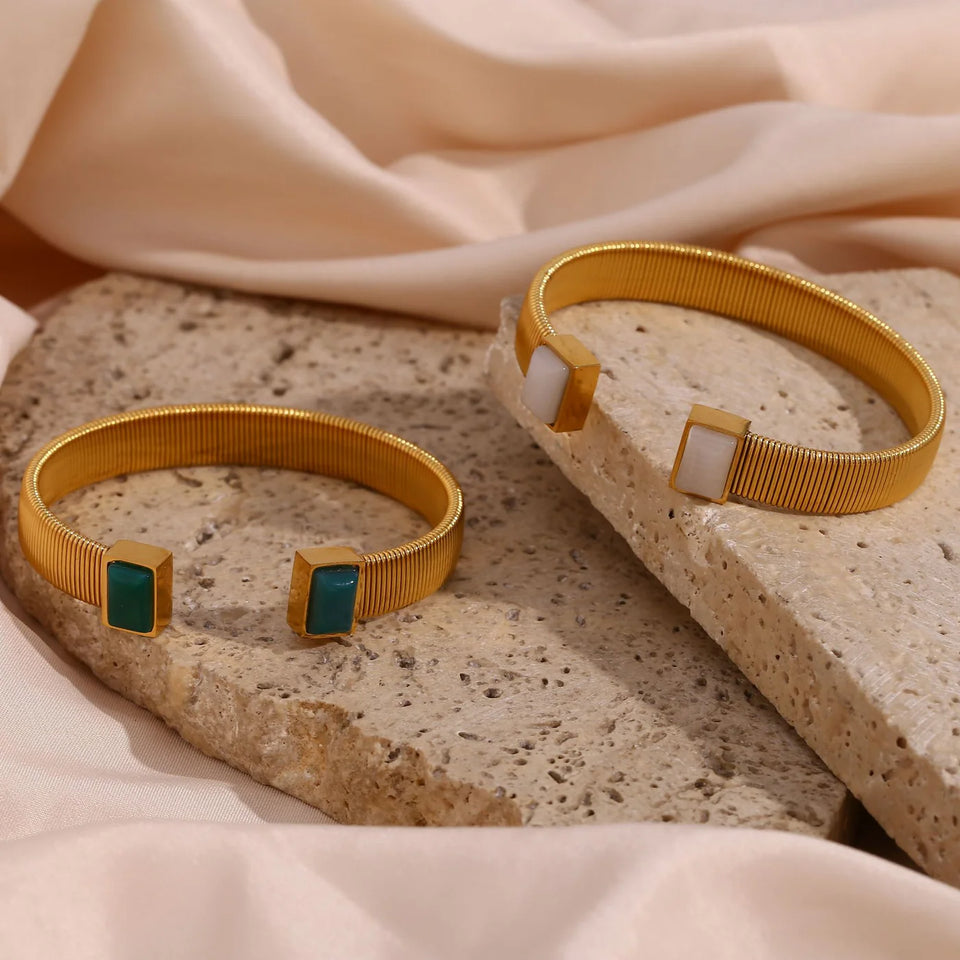 Fashion Round 18K Gold Plated Bangles