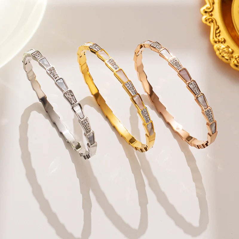 BULGARI Moderate Luxury Titanium  18K Gold Plated Bangles
