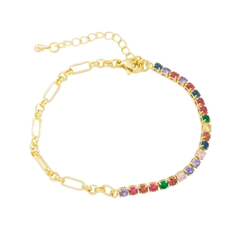 Copper Paperclip Chain Tennis Chain Splicing Bracelets