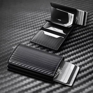 Full Inspection Anti-theft Brush Men's Wallet RFID Multi-card Wallet Ultra-thin Carbon Fiber Card Holder