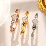 Moderate Luxury Titanium 18K Gold Plated Bangles