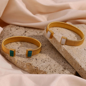 Fashion Round 18K Gold Plated Bangles