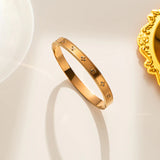 Moderate Luxury Round  18K Gold Plated Bangles
