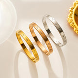 Moderate Luxury Round  18K Gold Plated Bangles