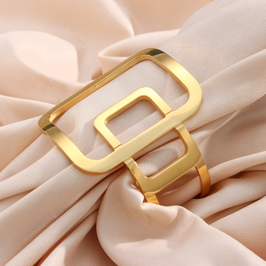 Fashion Round 18K Gold Plated Bangles