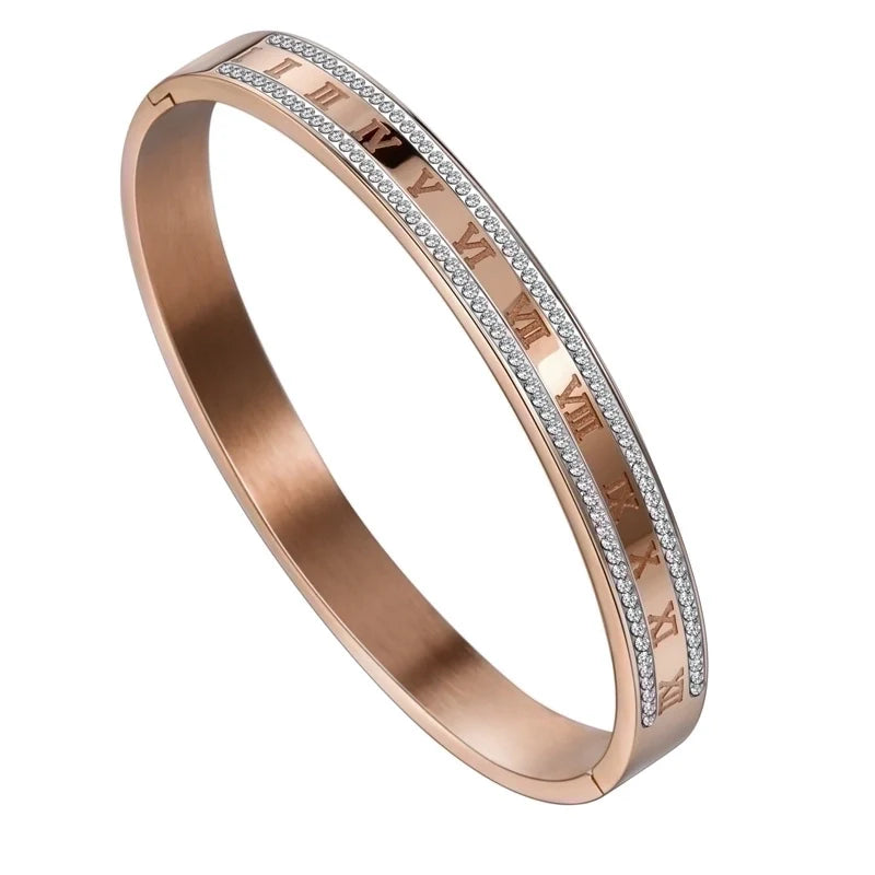 Moderate Luxury Round  18K Gold Plated Bangles